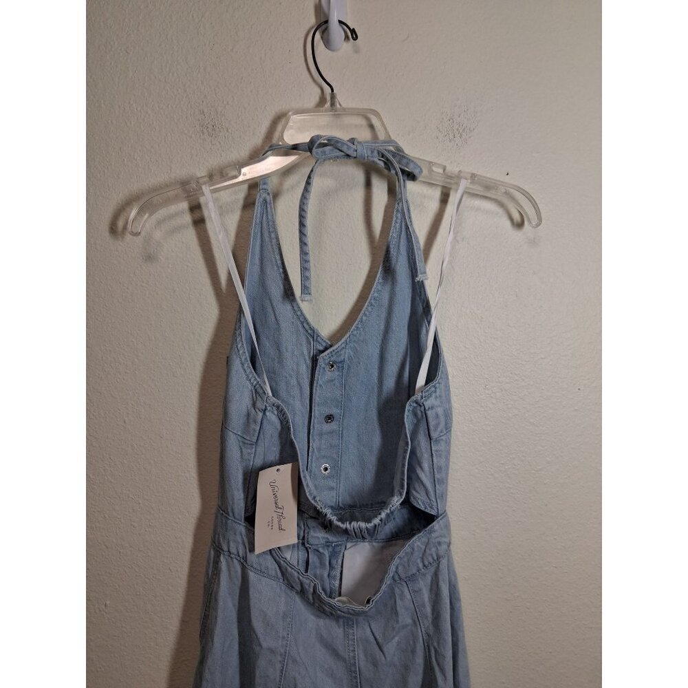 NWT Universal Thread Denim Halter Maxi Dress Chambray Women's Size 00 - Picture 4 of 7